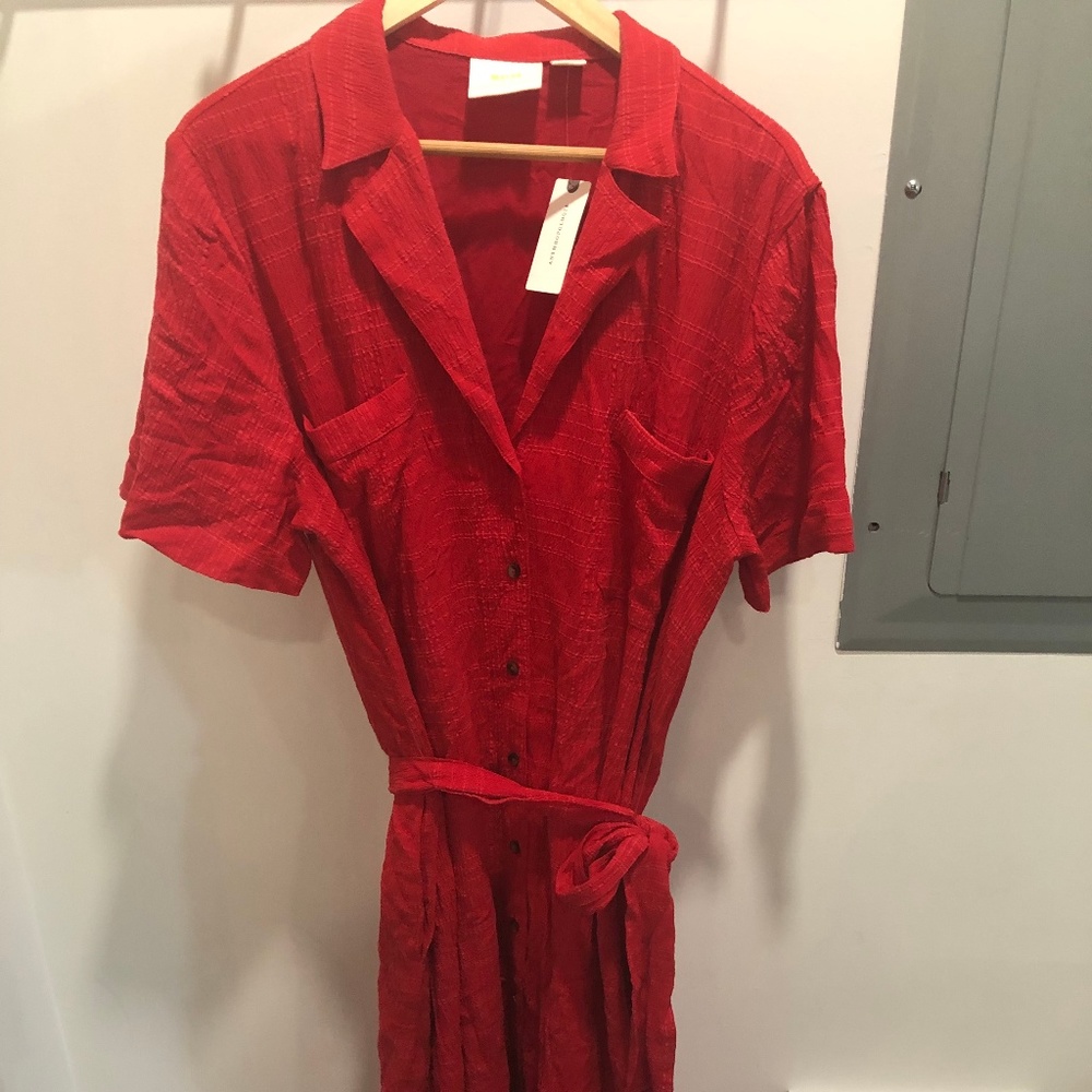 Asymmetrical red dress